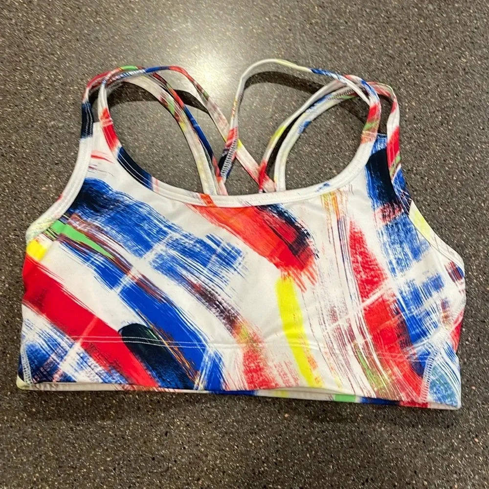 GapFit medium impact multicolor design sports bra size XS